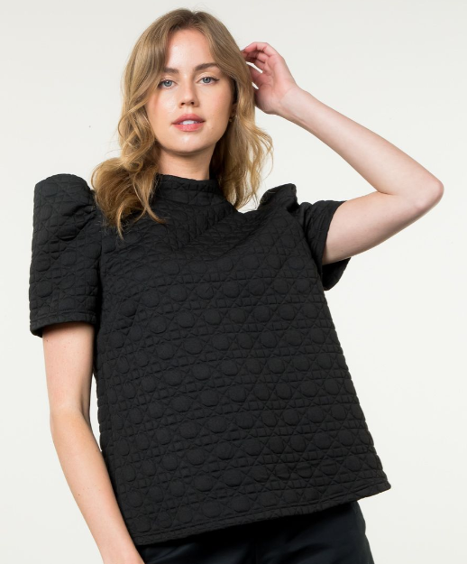 Puff Sleeve Textured Top