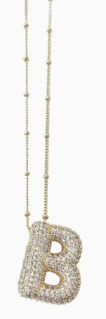 "B" Bubble Letter Necklace