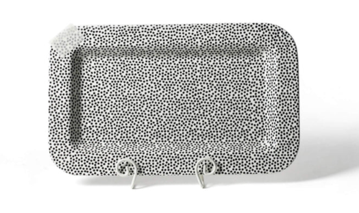 Black Small Dot Mini Rectangle Platter