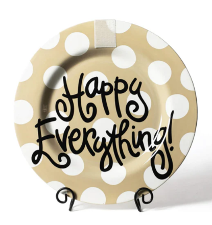 Neutral Dot Big Happy Everything Round Platter