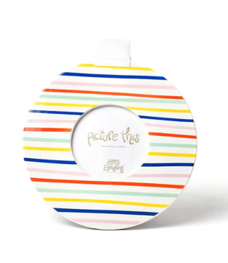 Happy Line Stripe Mini Round Frame