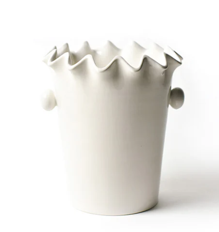 Signature White Ruffle Ice Bucket