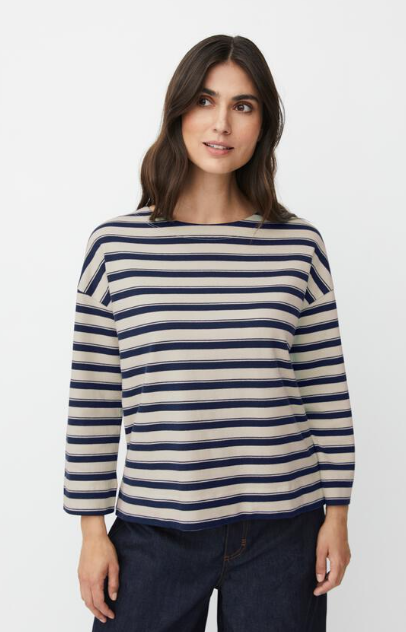 Navy Blazer Beannie Jersey Top
