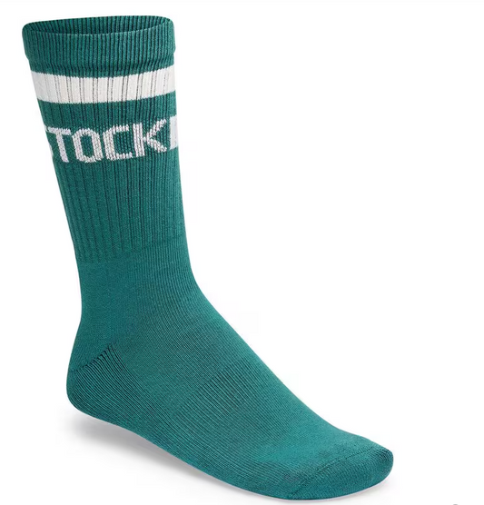 Green Cotton Stripe Sock