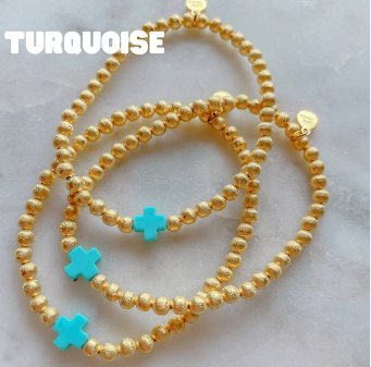 Turquoise Cross Bracelet