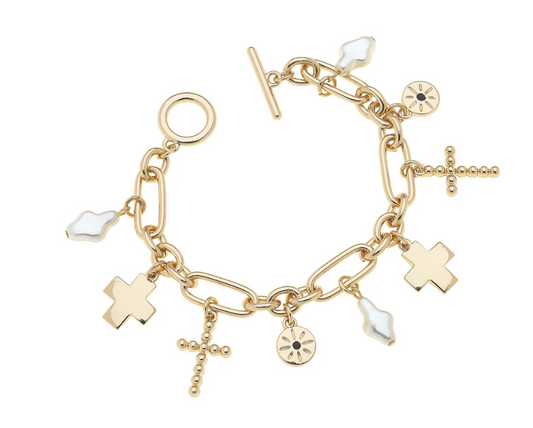 Abigail Charm Bracelet Shiny Gold