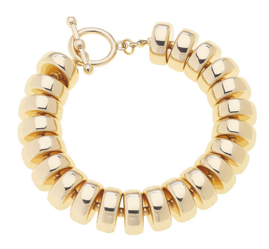 Miranda Coil Stretch Bracelet in Shiny Gold