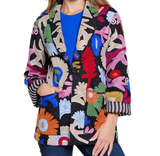 Embroidered Oversized Blazer