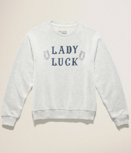 Lady Luck Graphic Crew Sweatshirt Oatmeal Heather