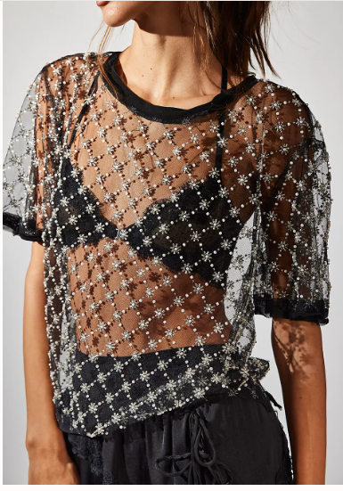 Black Loir Embellished Knit Top