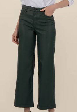Forest Meg High Rise Wide Leg Wide Hem Pleather Pant
