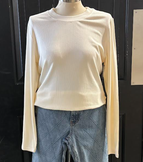 Noelie Cream Scoop Neck Long Sleeve