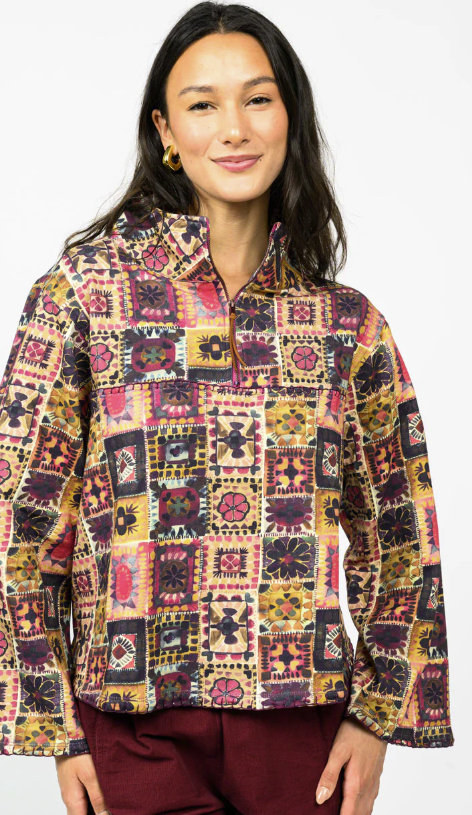 Zip Front Terry Popover