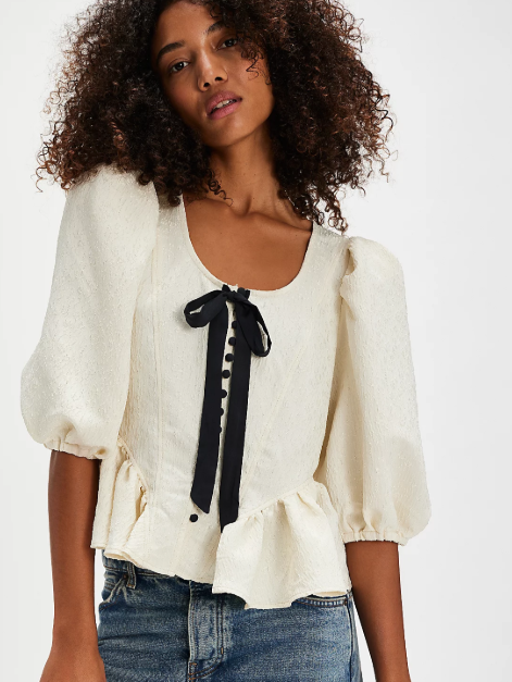 White Alyssum Pamela Bow Top