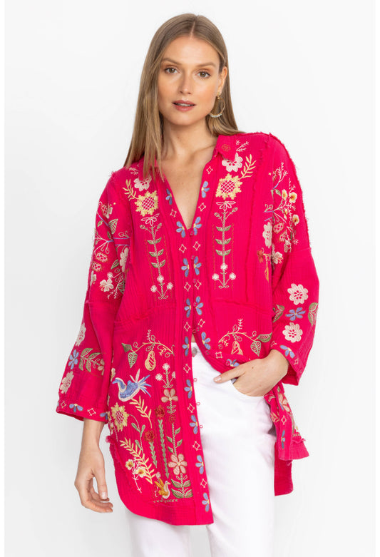 Pink Embroidered Felicity Tunic