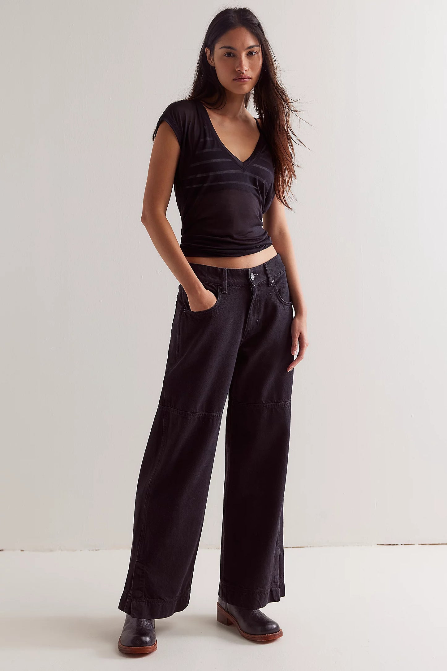 Black Benji Relaxed Wide Leg Jeans