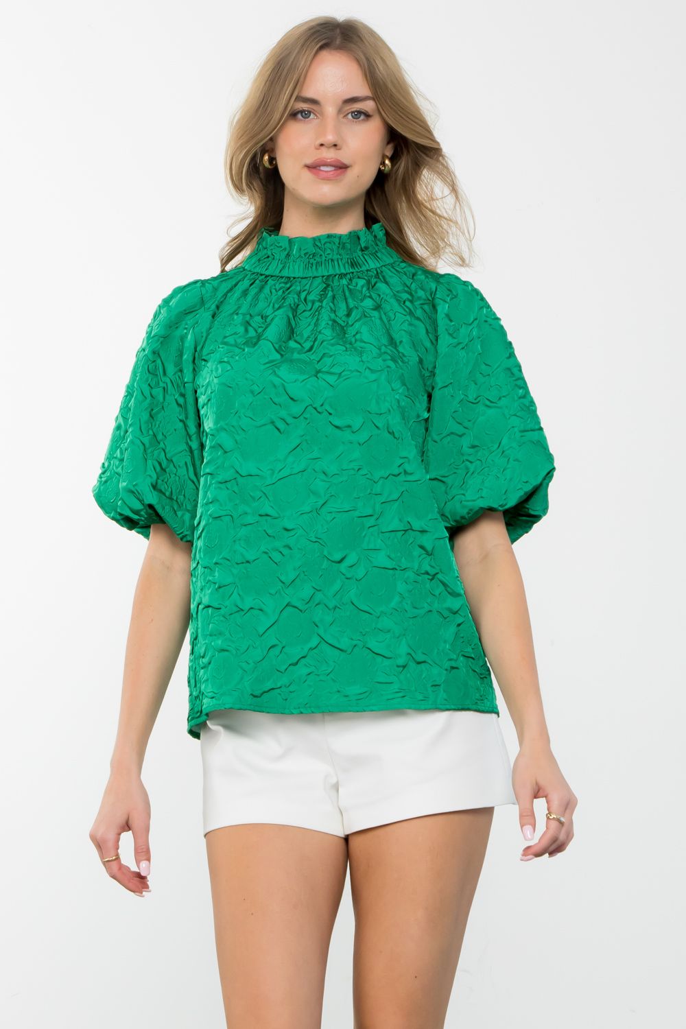 Green Textured Top