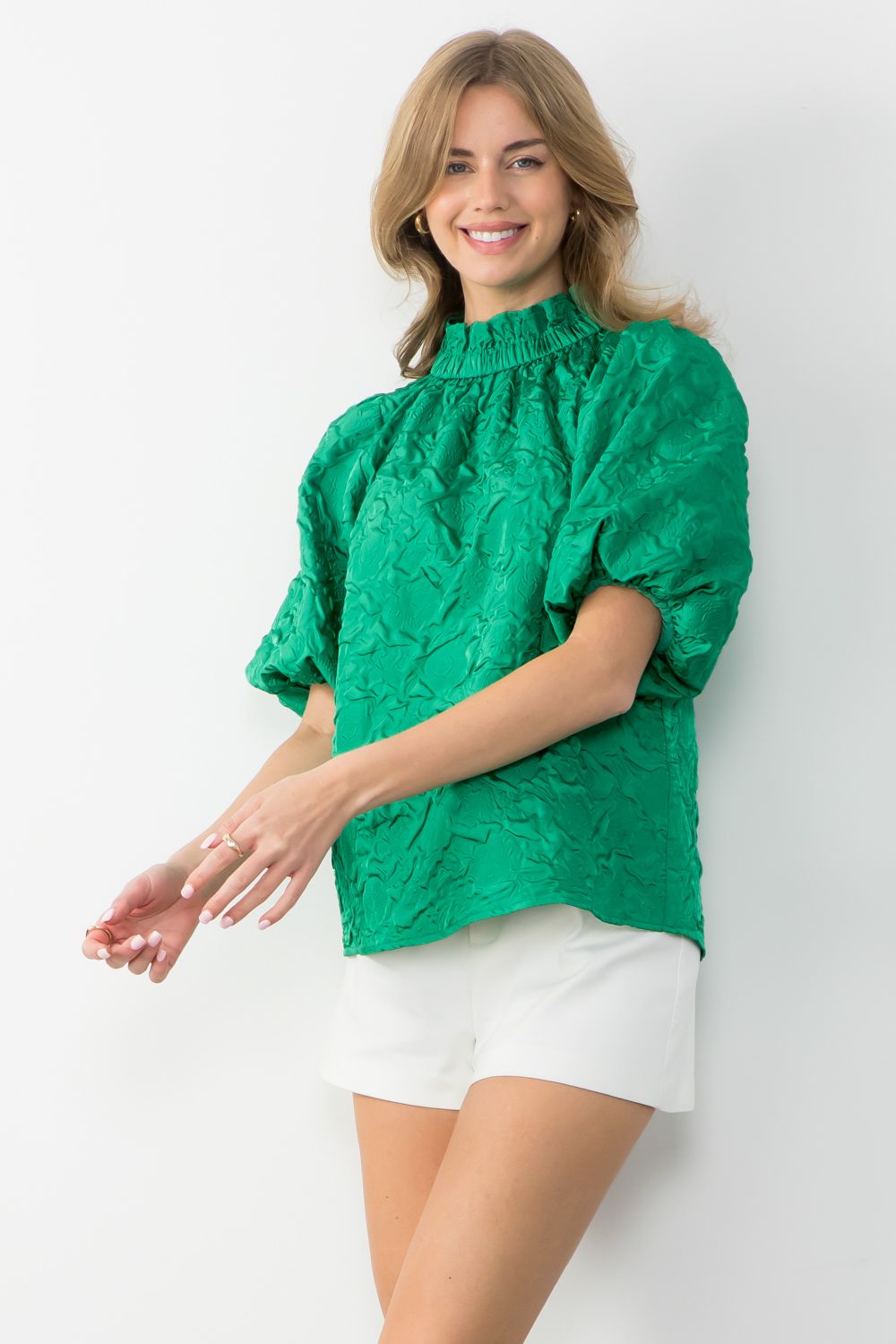 Green Textured Top