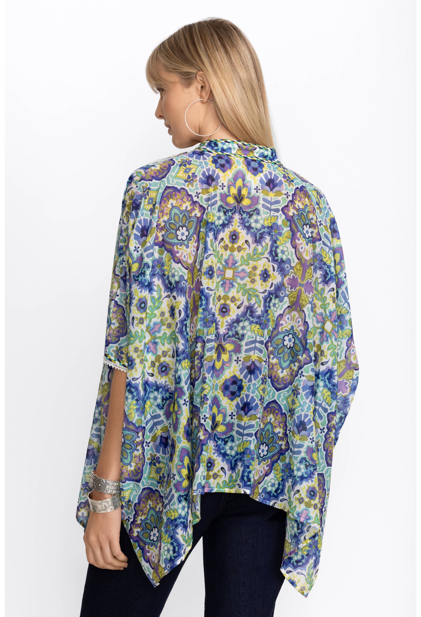 Silk Multicolor Kaleidoscope Blouse