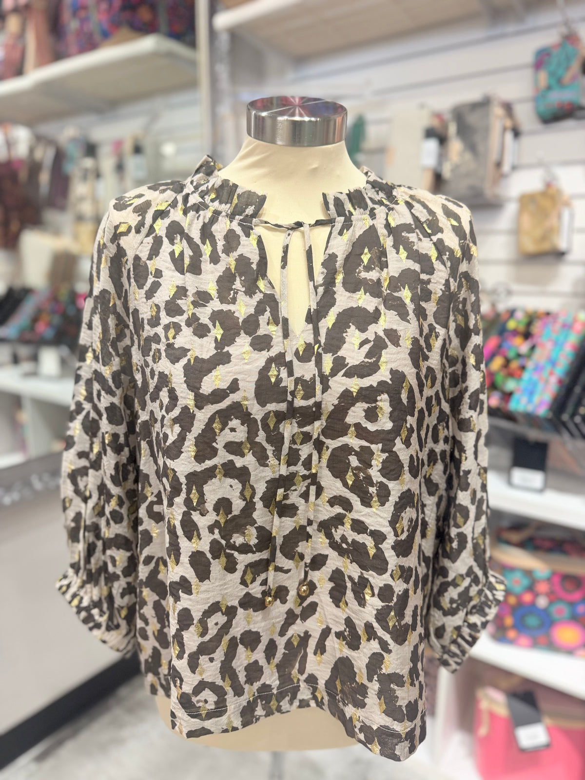 Golden Wild Peasant Top
