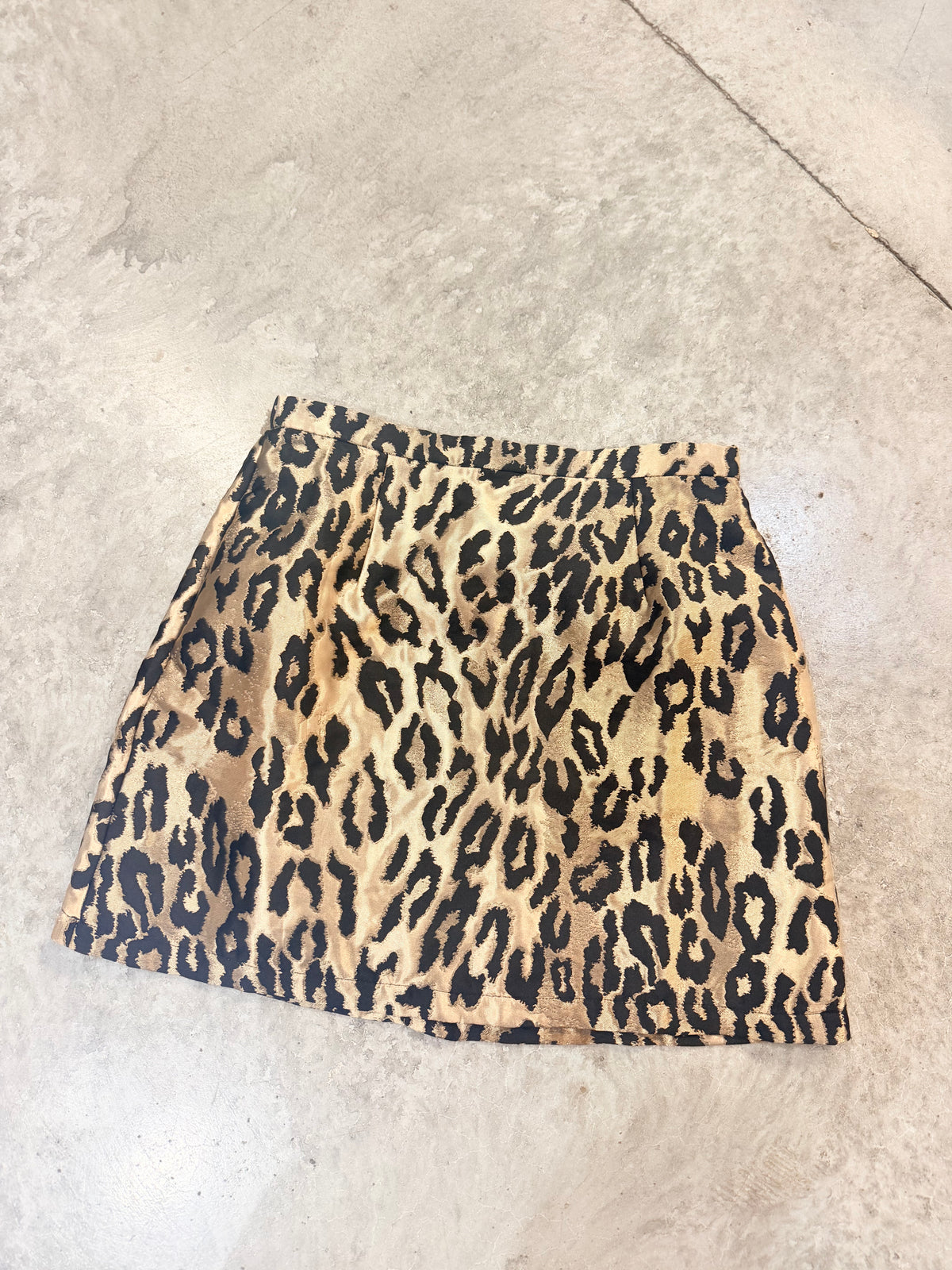 Gold Leopard Mini Skirt