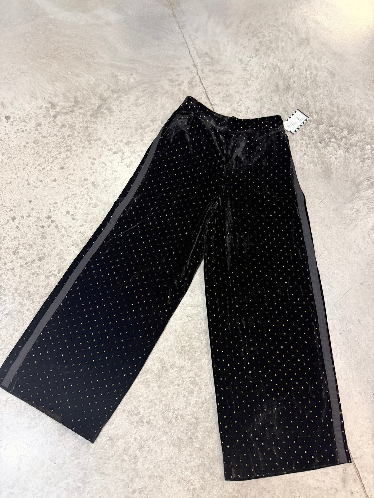 Black/Gold Velvet Trousers