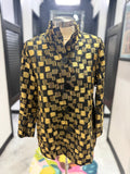 Black & Gold Square Design Top