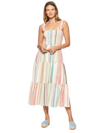 Multicolor Striped Linen Dress