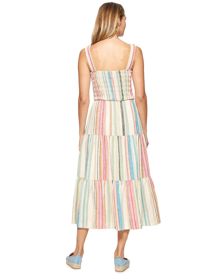 Multicolor Striped Linen Dress