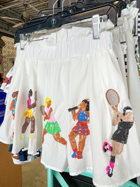White Tennis Girl Skirt
